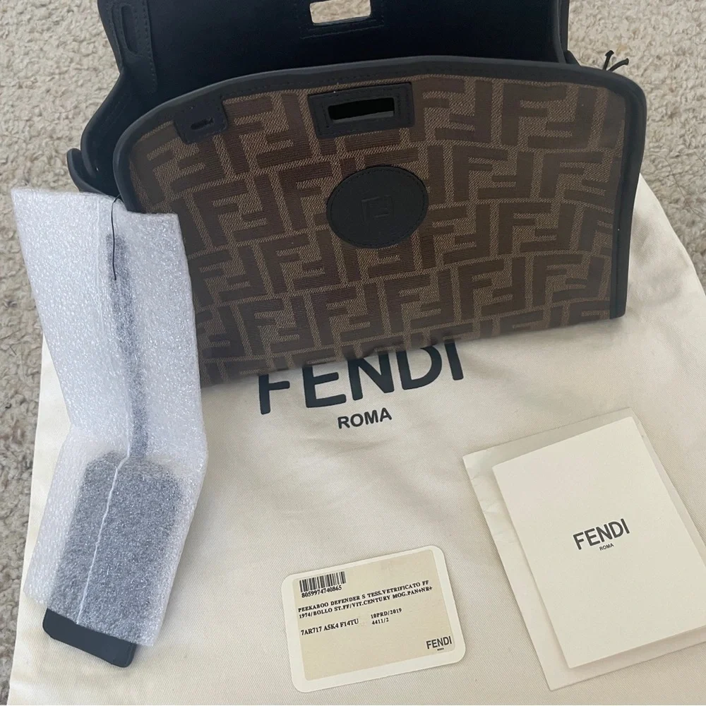 Fendi Peekaboo Defender Zucca Coated Canvas Cover Small - Picture 4 of 8
